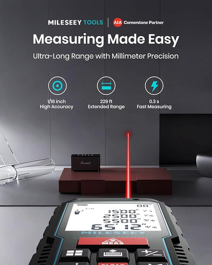 Laser Measure Device, MiLESEEY 229ft Digital Laser Tape Measure - Image 2