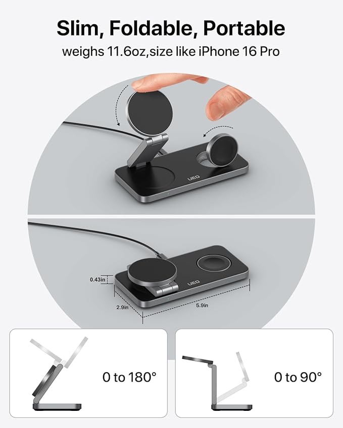 UEQ Foldable 3 in 1 Wireless Charging Station - Image 3