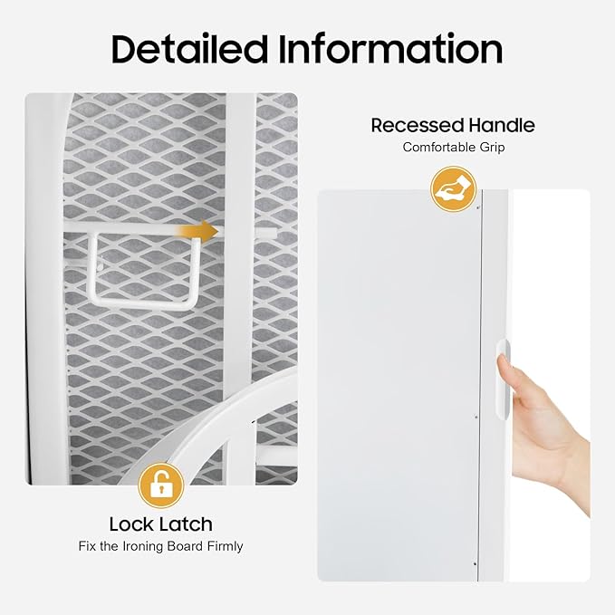 Ropoana Wall Mount Ironing Board Cabinet, Built-in Swivel Ironing Board Foldable - Image 5
