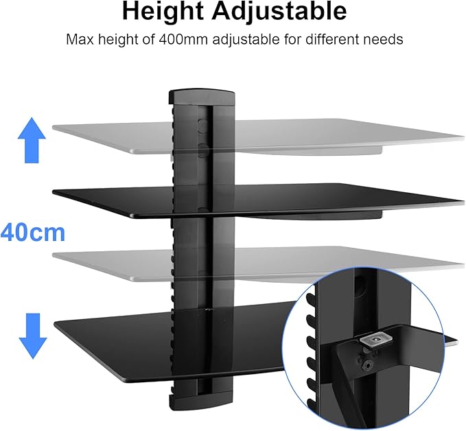 Suptek Glass Floating Shelves, TV Wall Mount - Image 5
