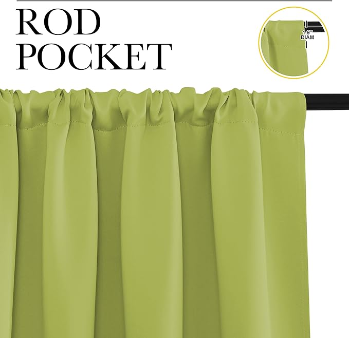 NICETOWN Fresh Green Blackout Curtains - Image 2