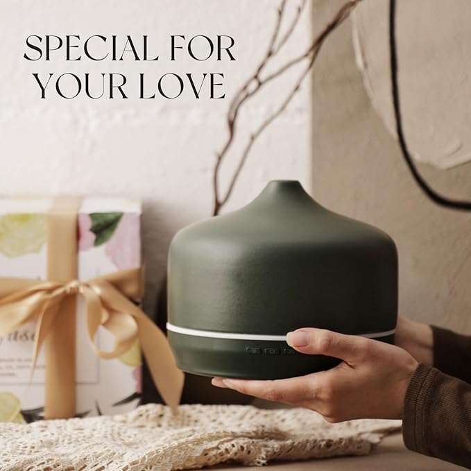 Porseme 500ml Ceramic Essential Oil Diffuser Aromatherapy Ultrasonic Cool Mist - Image 6