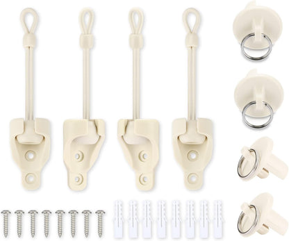 Coolaroo Replacement Parts,Shade Tie Downs,Outdoor Roller Shade Part | Bungee Kit and End Cap,Weather Resistance,for Coolaroo Outdoor Blinds,Sand,2 Set