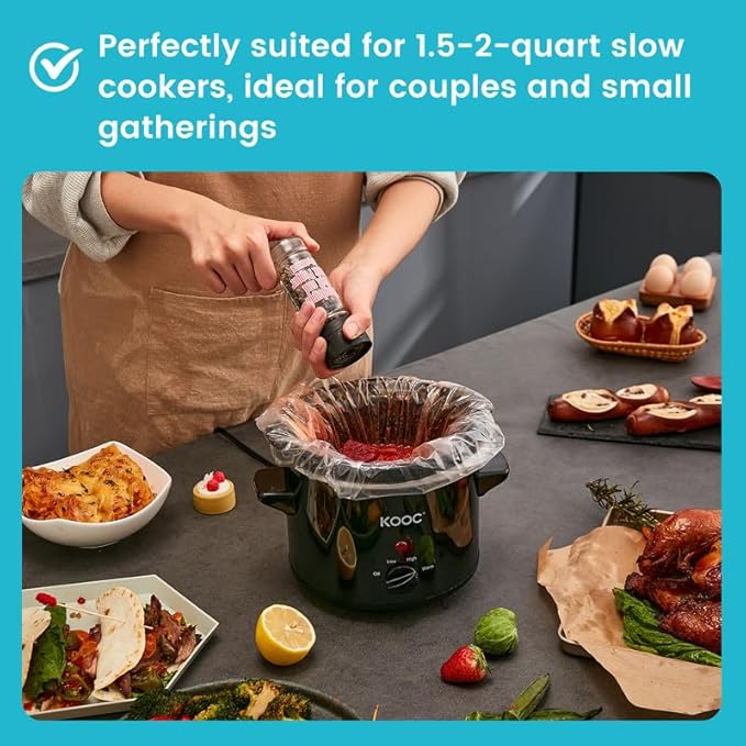 KOOC Slow Cooker Liners 10"x13" 30 count Small Size Disposable Plastic Bags Pot - Image 6