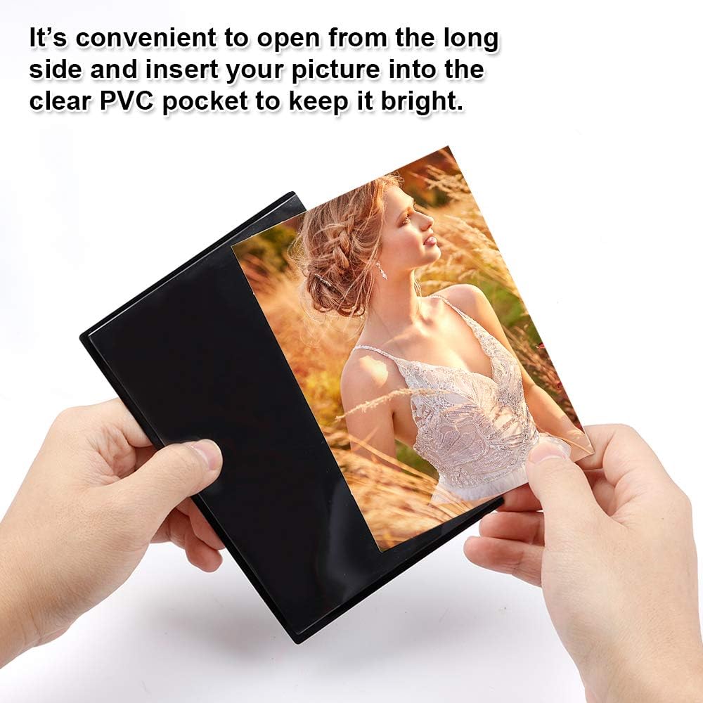 Tebik 35 Pack Magnetic Picture Frame, Holds 5 x 7 Inches Photos Pictures, Black Magnetic Photo Frames with Clear Pocket for Refrigerator,Fridge, Locker, Office Cabinet