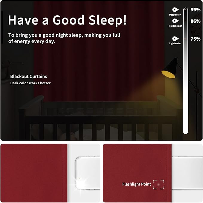 Easy-Going Blackout Curtains for Bedroom, Solid Thermal Insulated Grommet and - Image 2