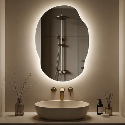 Asymmetrical Bathroom Mirror by WallBeyond
