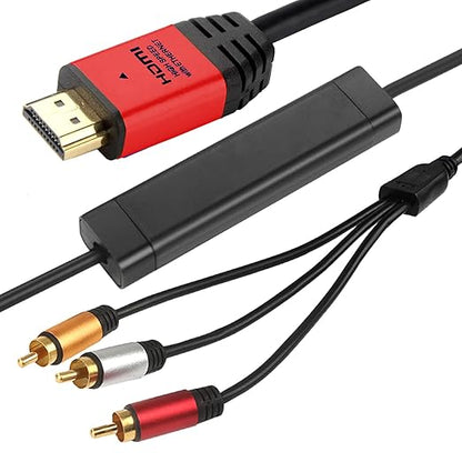 HDMI to RCA 6FT Cable with IC, HDMI Male to 3-RCA RD AV Cable Video Audio - Image 2