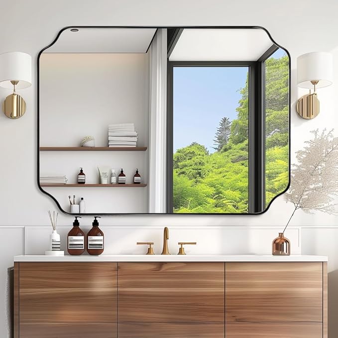 ANDY STAR 36x48 Inch Large Mirror, Matte Black Rectangle Mirror by ANDYSTAR