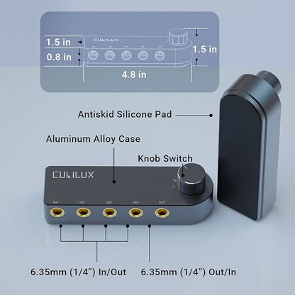 Cubilux Bidirectional 4-Channel 6.35mm Audio Selector, 1x TRS to 4X TRS Stereo - Image 6