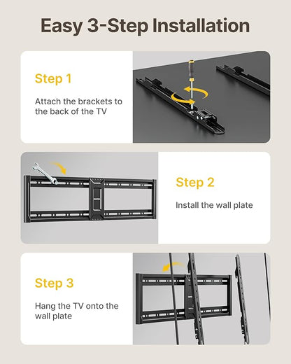 monTEK Heavy Duty Fixed TV Wall Mount - Image 8