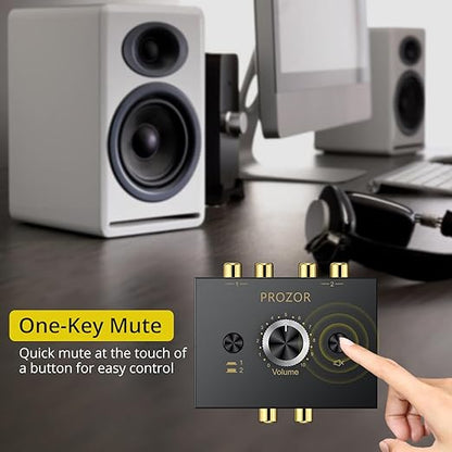 PROZOR 3.5mm & RCA Bi-Directional Audio Switch, 2-in-1-Out / 1-in-2-Out Passive - Image 4