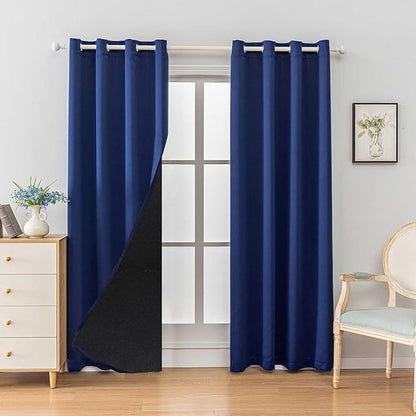 Anytime 100% Blackout Curtain 2 Panels Set, Thermal Insulated Window Drapes by Anytime