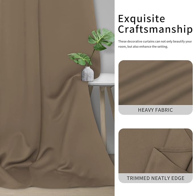 Easy-Going Blackout Curtains for Bedroom, Solid Thermal Insulated Grommet and - Image 5