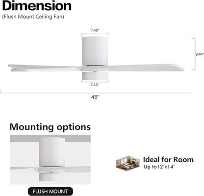 WINGBO 48 Inch Flush Mount DC Ceiling Fan - Image 4