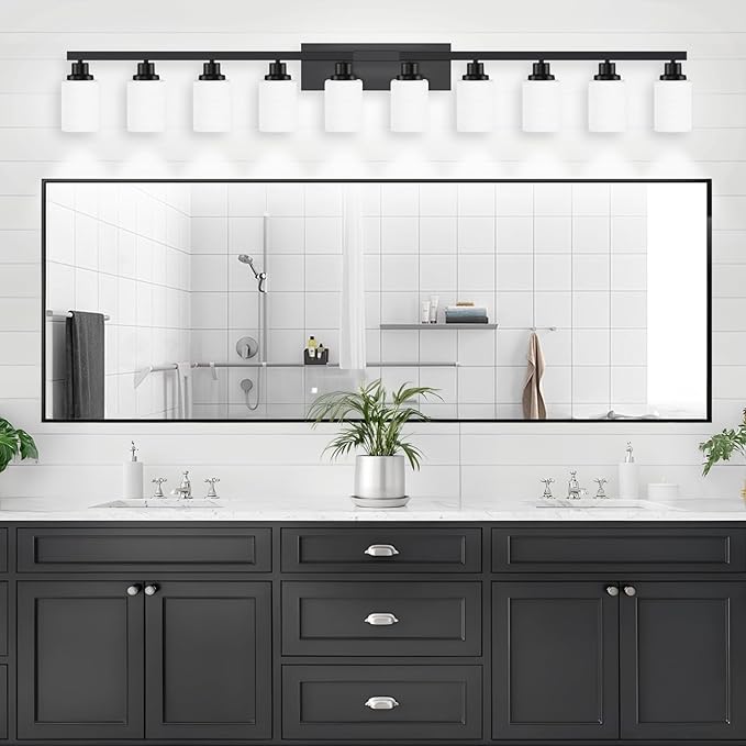 DIKAIDA 10 Light Bathroom Vanity Lights Over Mirror, 65.4 inch Black Vanity - Image 2