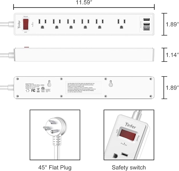 20Ft Power Strip Surge Protector - Image 7