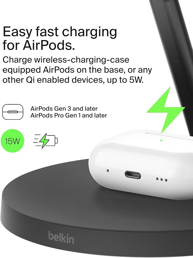 Belkin MagSafe-Compatible Charger, 3-in-1 Wireless Charging Station, - Image 5