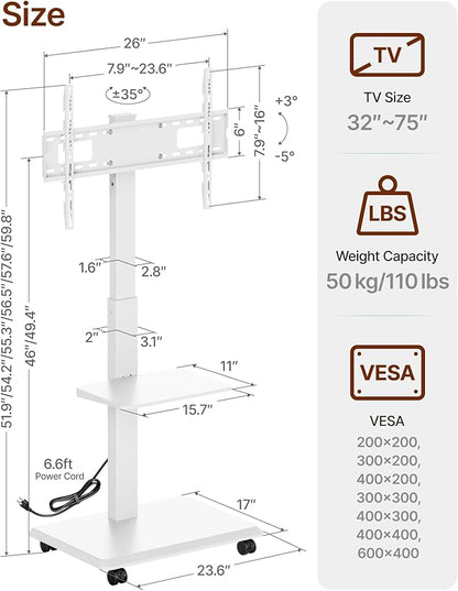 ECOTINY Steel Base Rolling TV stand - Image 7
