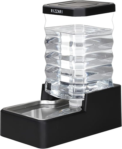 RIZZARI Stainless Steel Pet Water Feeder: 9L Large Gravity Waterer by RIZZARI