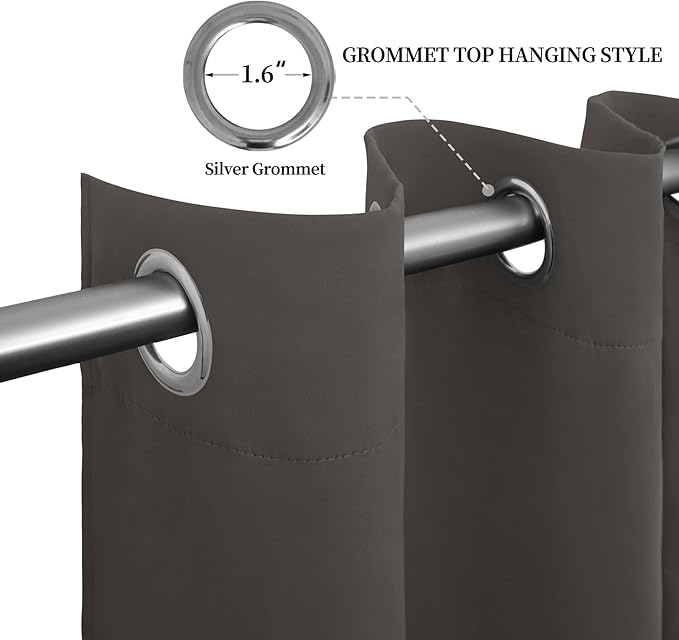 Easy-Going Blackout Curtains for Bedroom, Solid Thermal Insulated Grommet and - Image 5