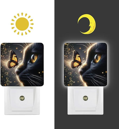 YKJAHSD Cat Butterfly Night Light, Plug into Wall Decor Nightlights - Image 7