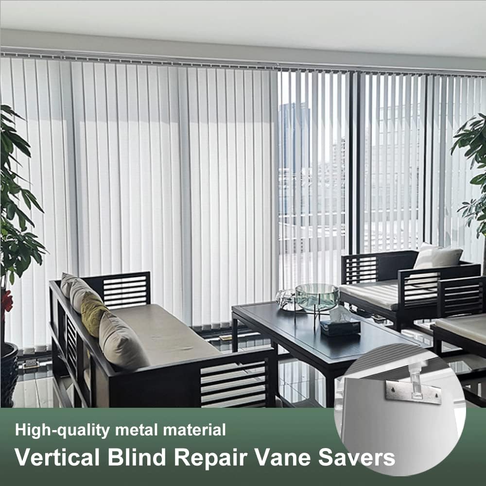 Vertical Blind Repair Vane Savers, Electroplated Vertical Blinds Repair Kit, Vertical Blind Repair Clips for Vertical Blinds Replacement Slats (20 PCS)