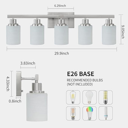 DIKAIDA 5-Light Bathroom Light Fixtures, Modern Bathroom Wall Lights Over Mirror - Image 3