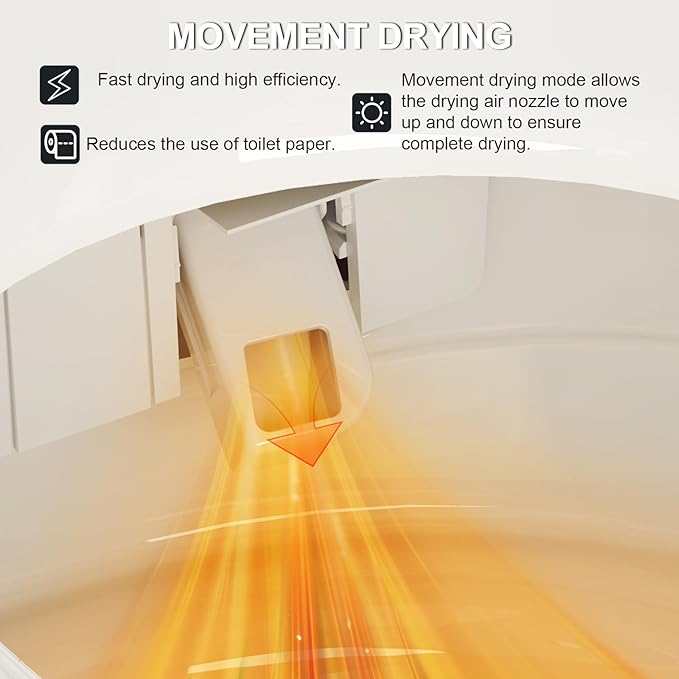 Smart Toilet with Built-in Tank, Pump-Assisted Flush, Foot Sensor, Heated Seat - Image 5