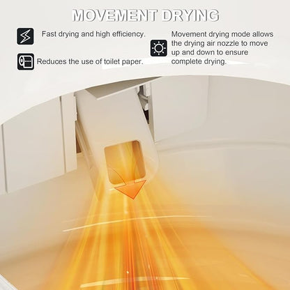 Smart Toilet with Built-in Tank, Pump-Assisted Flush, Foot Sensor, Heated Seat - Image 5