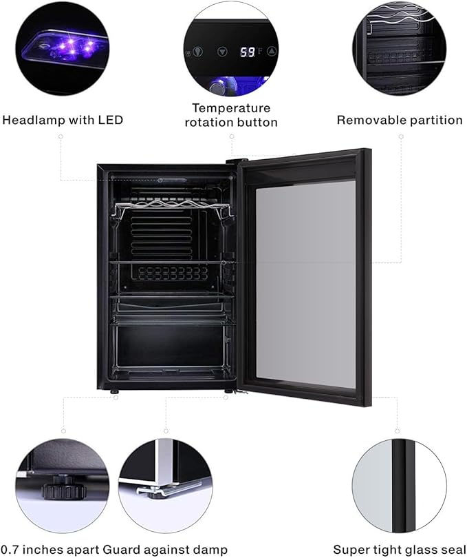 Antarctic Star 36 Bottle Wine Cooler/Cabinet BeverageRefrigerator Small Mini - Image 3
