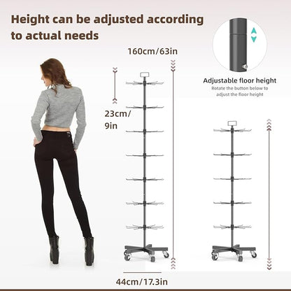 YEOOE Upgraded Retail Display Stand 7 Tier Spinning Display Stand, Movable Shop - Image 2
