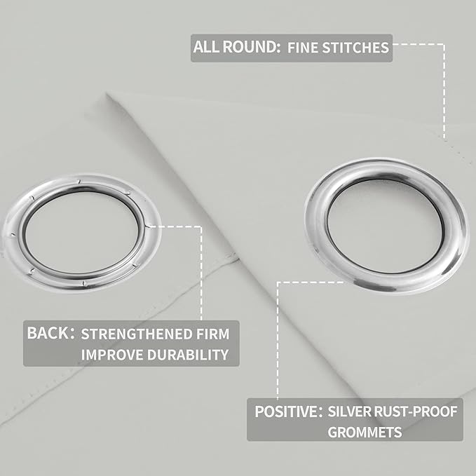 Easy-Going Blackout Curtains for Bedroom, Solid Thermal Insulated Grommet and - Image 4
