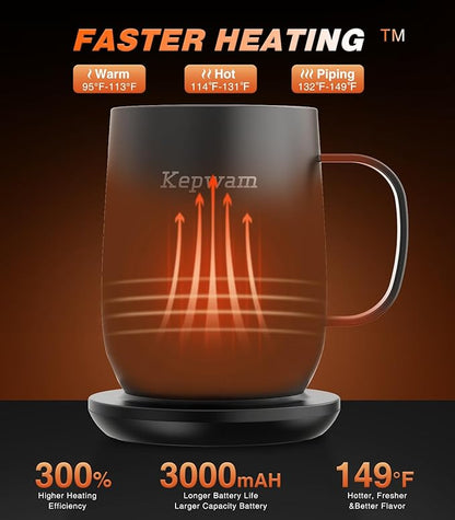 Kepwam Self Heating Coffee Mug T2, 16oz Smart Heated Coffee Mug, 150 Min - Image 2