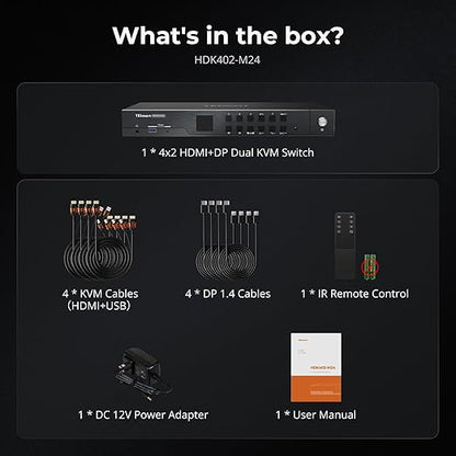 TESmart 4K@144Hz Displayport+HDMI KVM Switch 2 Monitors 4 Computers, HDMI 2.1 & - Image 9