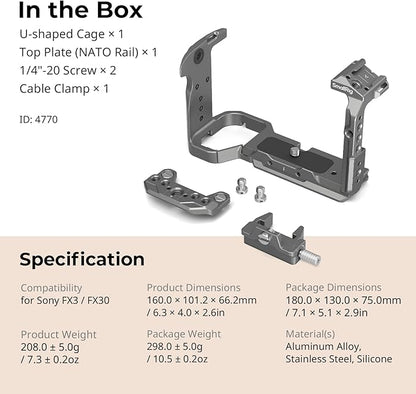 SmallRig FX3 / FX30 HawkLock Quick Release Camera Cage Kit - Image 9