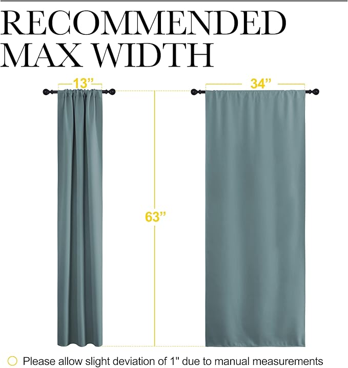 NICETOWN Greyish Blue Blackout Curtains Panels - Image 7