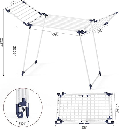APEXCHASER Clothes Drying Rack Foldable, Large Drying Rack Clothing, Winged - Image 2