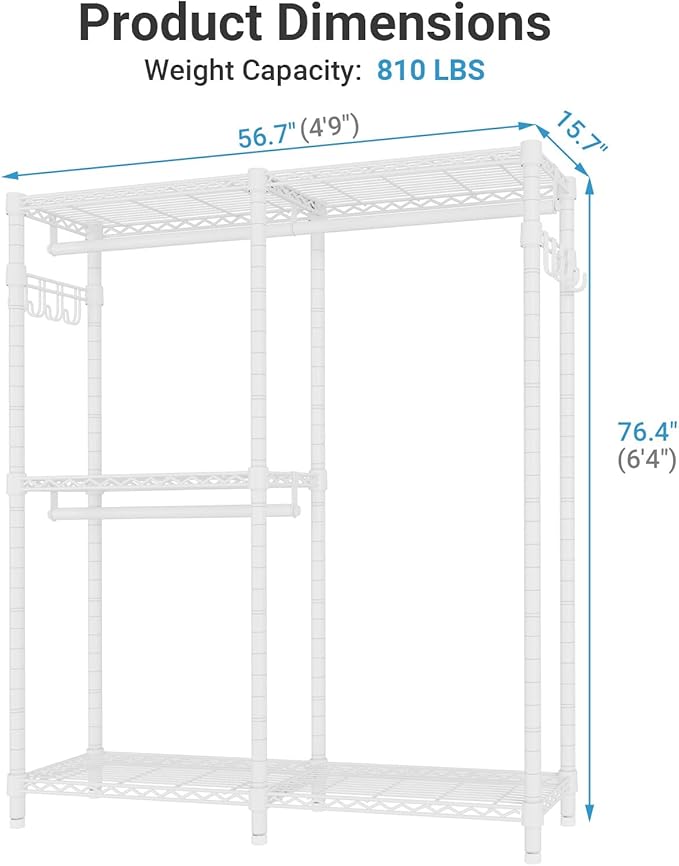 VIPEK V4 Garment Rack for Hanging Clothes, Portable Wardrobe Freestanding - Image 4