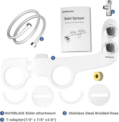 Bidet Attachment for Toilet Sprayer, Self-Cleaning Dual Retractable Nozzles - Image 7
