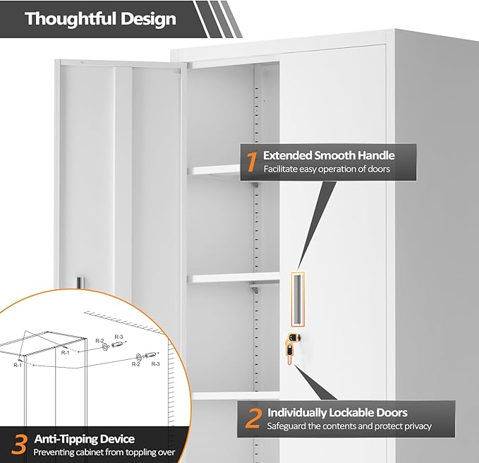 VINGLI Rolling Metal Storage Cabinet - Image 7