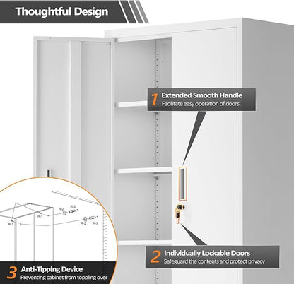 VINGLI Rolling Metal Storage Cabinet - Image 7