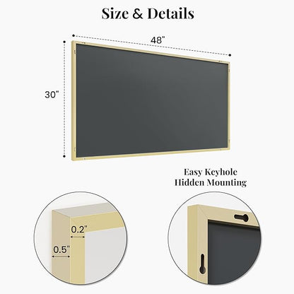 30"x48" Gold Bathroom Mirror, Metal Framed Vanity Mirror - Image 7