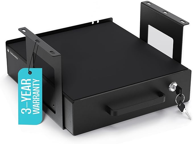 Under Desk Drawer Slide-Out – Lockable Metal Storage Drawer by COREMINDED
