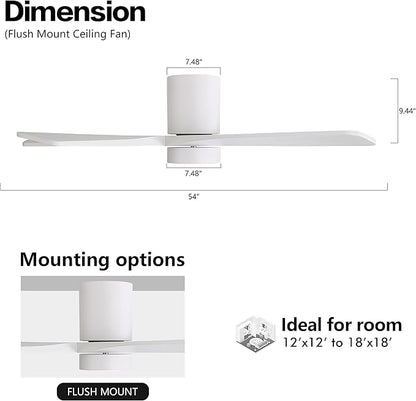 WINGBO 54 Inch Flush Mount DC Ceiling Fan - Image 4
