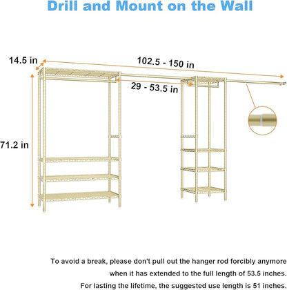 Ulif E11 Heavy-Duty Garment Rack, Metal Freestanding Clothes Rack and Closet - Image 7