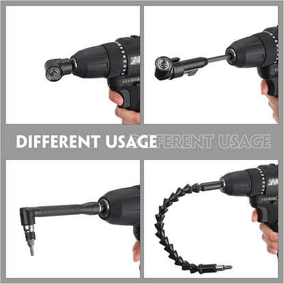 17 Pcs Flexible Drill Bit Extension 105 Degree Right Angle Drill Adapter - Image 3