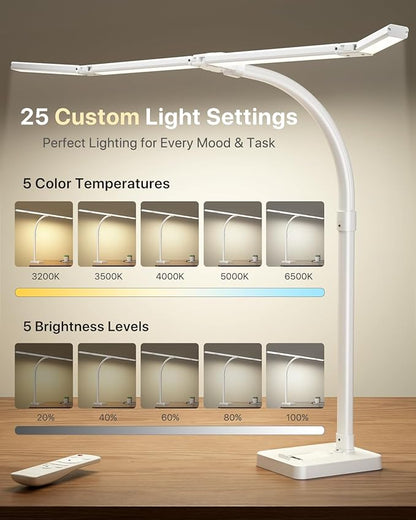 ONEMIX 42" LED Desk Lamp for Home Office, Eye-Caring Desk Light - Image 8