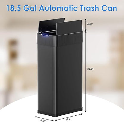 TLSUNNY 18.5 Gallon Automatic Trash Can, Stainless Steel Motion Sensor Garbage - Image 3