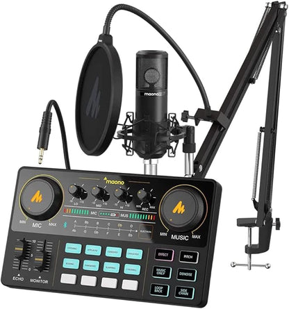 MAONO Podcast Equipment Bundle Audio mixer All-in-One Podcast Production Studio by MAONO